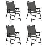 Vidaxl opklapbare stoelen, 4 stuks, gemêleerd grijs, staal en textilene.