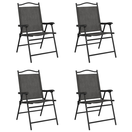 Vidaxl opklapbare stoelen, 4 stuks, gemêleerd grijs, staal en textilene.