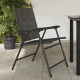 Vidaxl opklapbare stoelen, 4 stuks, gemêleerd grijs, staal en textilene.