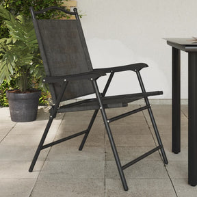 Vidaxl opklapbare stoelen, 4 stuks, gemêleerd grijs, staal en textilene.