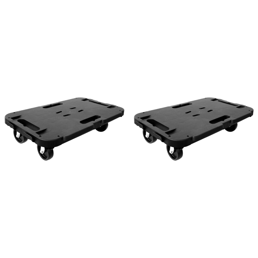 Vidaxl transporttrolleys 2 st 300 kg polypropeen zwart