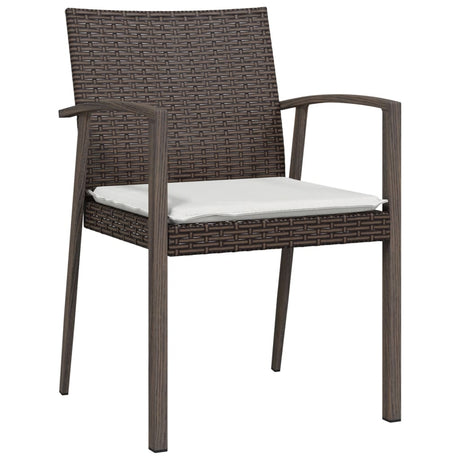 Vidaxl tuinstoelen 2 st met kussens 56,5x57x83 cm poly rattan bruin