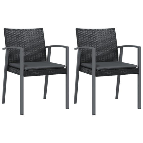 Vidaxl tuinstoelen 2 st met kussens 56,5x57x83 cm poly rattan zwart
