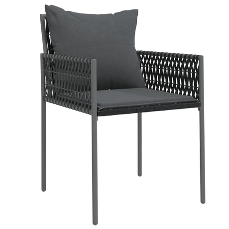 Vidaxl tuinstoelen 2 st met kussens 54x61x83 cm poly rattan zwart