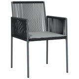 Vidaxl tuinstoelen 2 st met kussens 54x60,5x83,5 cm poly rattan zwart