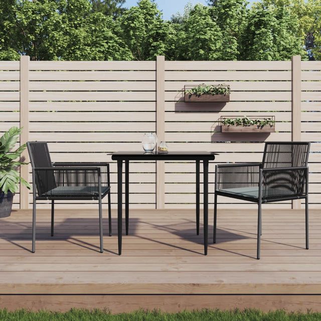 Vidaxl tuinstoelen 2 st met kussens 54x60,5x83,5 cm poly rattan zwart