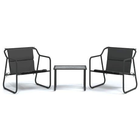 Vidaxl 3-delige loungeset met kussens staal antracietkleurig