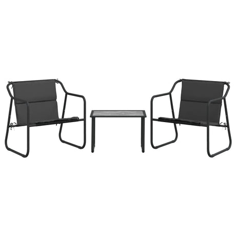 Vidaxl 3-delige loungeset met kussens staal antracietkleurig