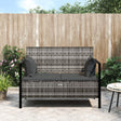 Vidaxl tuinbank 2-zits met kussens poly rattan grijs