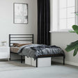 Vidaxl bedframe met hoofdbord metaal zwart 80x200 cm