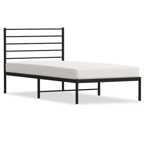 Vidaxl bedframe met hoofdbord metaal zwart 100x200 cm