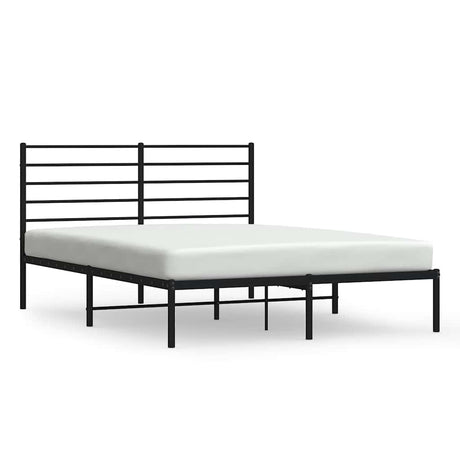 Vidaxl bedframe met hoofdbord metaal zwart 120x190 cm