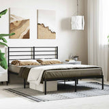 Vidaxl bedframe met hoofdbord metaal zwart 120x200 cm
