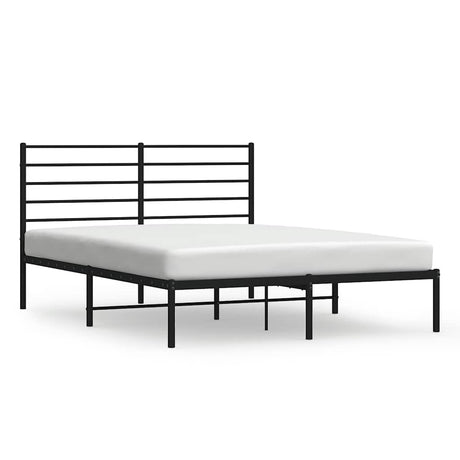 Vidaxl bedframe met hoofdbord metaal zwart 135x190 cm