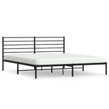 Vidaxl bedframe met hoofdbord metaal zwart 200x200 cm