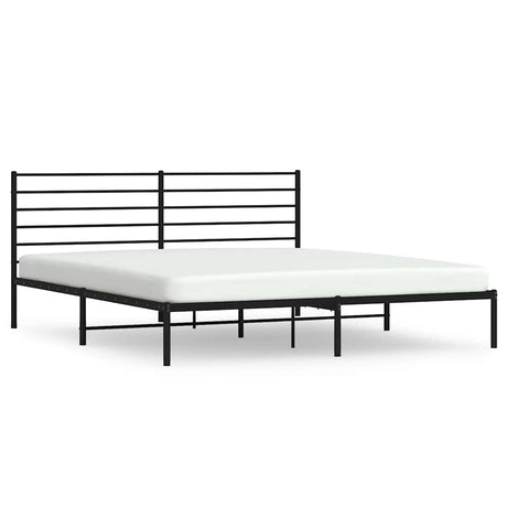 Vidaxl bedframe met hoofdbord metaal zwart 200x200 cm