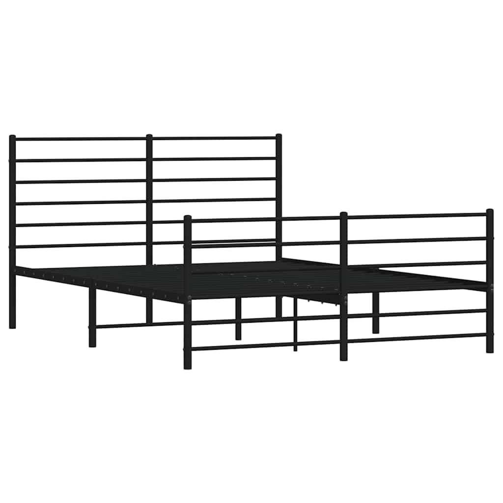 Vidaxl bedframe met hoofd- en voeteneinde metaal zwart 120x190 cm