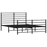 Vidaxl bedframe met hoofd- en voeteneinde metaal zwart 120x190 cm