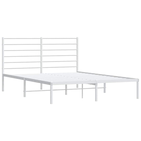Vidaxl bedframe met hoofdbord metaal wit 140x190 cm