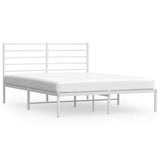 Vidaxl bedframe met hoofdbord metaal wit 160x200 cm
