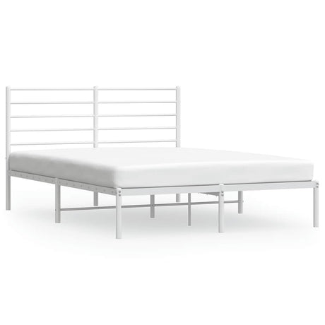 Vidaxl bedframe met hoofdbord metaal wit 160x200 cm