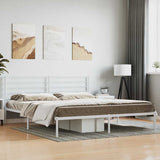 Vidaxl bedframe met hoofdbord metaal wit 180x200 cm