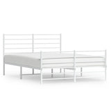 Vidaxl bedframe met hoofd- en voeteneinde metaal wit 160x200 cm