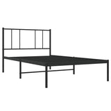 Vidaxl bedframe met hoofdbord metaal zwart 90x190 cm