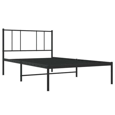 Vidaxl bedframe met hoofdbord metaal zwart 90x200 cm