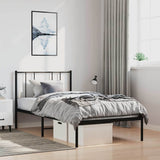 Vidaxl bedframe met hoofdbord metaal zwart 100x190 cm