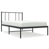 Vidaxl bedframe met hoofdbord metaal zwart 100x200 cm
