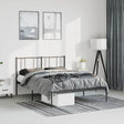 Vidaxl bedframe met hoofdbord metaal zwart 135x190 cm