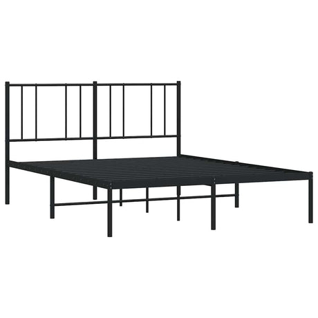 Vidaxl bedframe met hoofdbord metaal zwart 140x190 cm