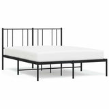Vidaxl bedframe met hoofdbord metaal zwart 150x200 cm