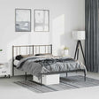 Vidaxl bedframe met hoofdbord metaal zwart 150x200 cm