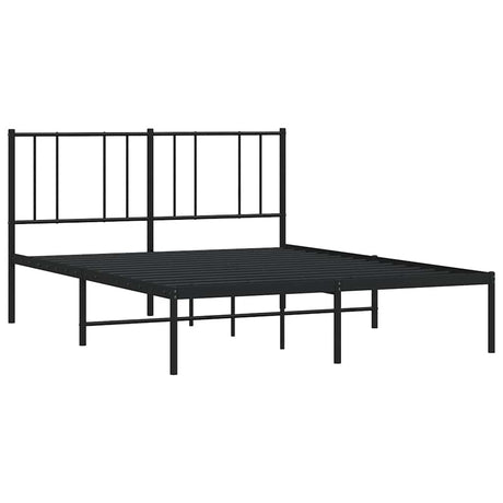 Vidaxl bedframe met hoofdbord metaal zwart 160x200 cm