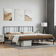 Vidaxl bedframe met hoofdbord metaal zwart 180x200 cm