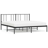 Vidaxl bedframe met hoofdbord metaal zwart 183x213 cm
