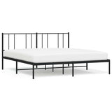 Vidaxl bedframe met hoofdbord metaal zwart 200x200 cm