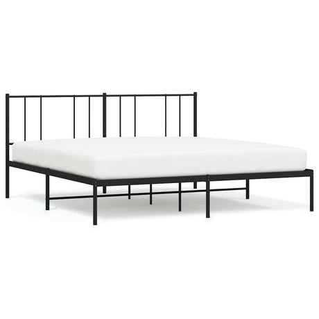 Vidaxl bedframe met hoofdbord metaal zwart 200x200 cm