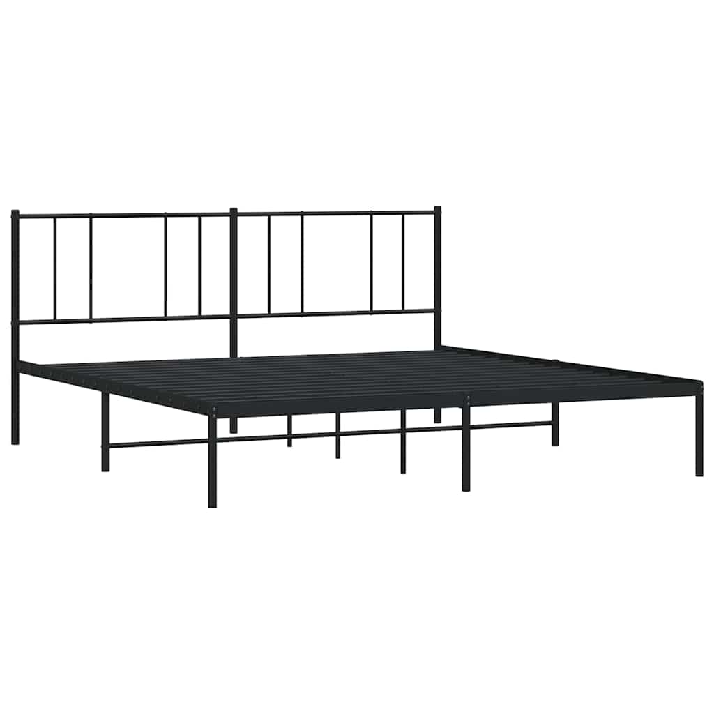 Vidaxl bedframe met hoofdbord metaal zwart 200x200 cm
