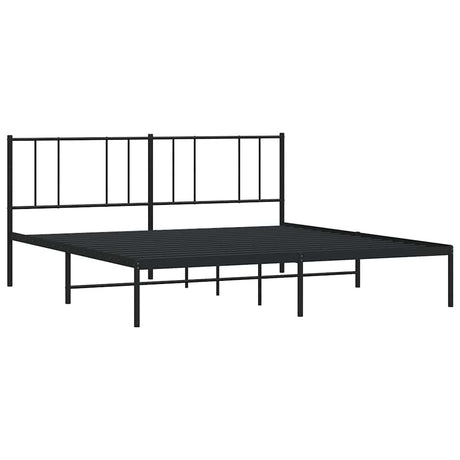 Vidaxl bedframe met hoofdbord metaal zwart 200x200 cm