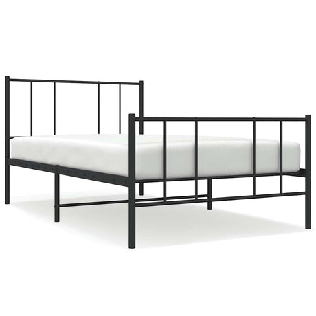 Vidaxl bedframe met hoofd- en voeteneinde metaal zwart 90x190 cm