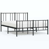 Vidaxl bedframe met voetbord zonder matras metaal zwart 160x200 cm