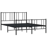 Vidaxl bedframe met voetbord zonder matras metaal zwart 160x200 cm