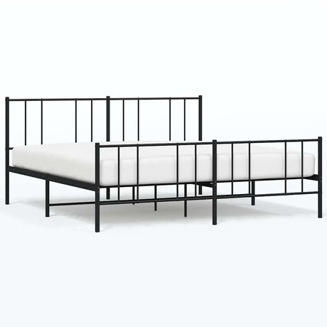 Vidaxl bedframe met voetbord zonder matras metaal zwart 180x200 cm