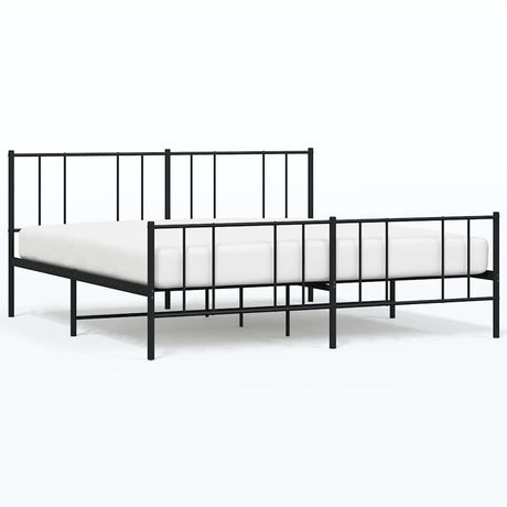 Vidaxl bedframe met hoofd- en voeteneinde metaal zwart 193x203 cm