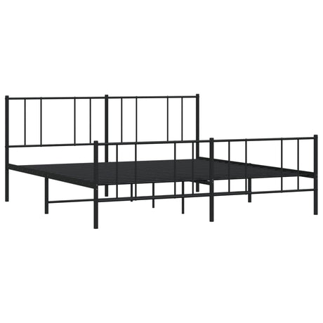 Vidaxl bedframe met hoofd- en voeteneinde metaal zwart 200x200 cm