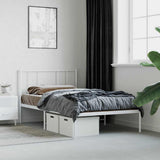 Vidaxl bedframe met hoofdbord metaal wit 80x200 cm