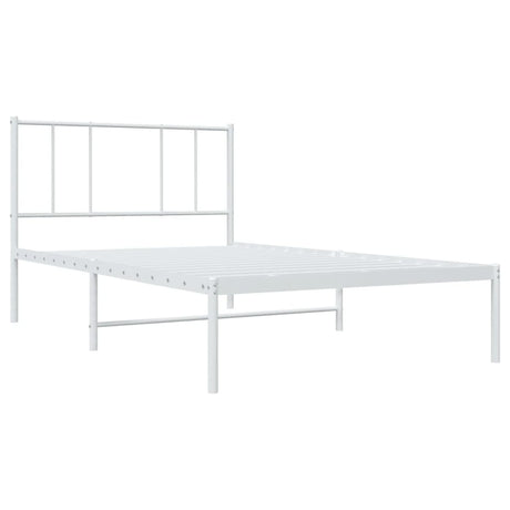 Vidaxl bedframe met hoofdbord metaal wit 100x190 cm